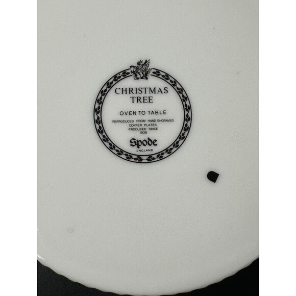 Spode Christmas Tree Porcelain Souffle Dish Serving Bowl 3 Pint Made in England - Picture 8 of 8